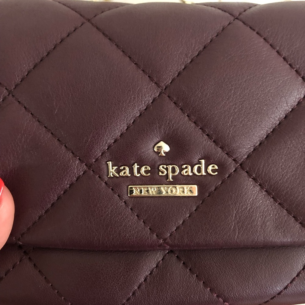 Maroon Kate spade quilted crossbody / waist bag - Picture 3 of 8